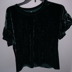 xs green velvet shirt